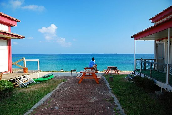 我超愛這張的致仙屋外頭庭院海景