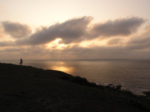 天台山眺望台灣海峽的夕陽