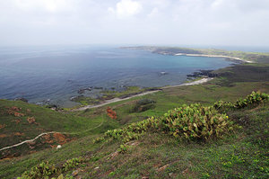 天台山眺望望安東北角，也就是水垵村聚落