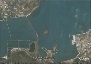 從衛星看雁情嶼的相對位置